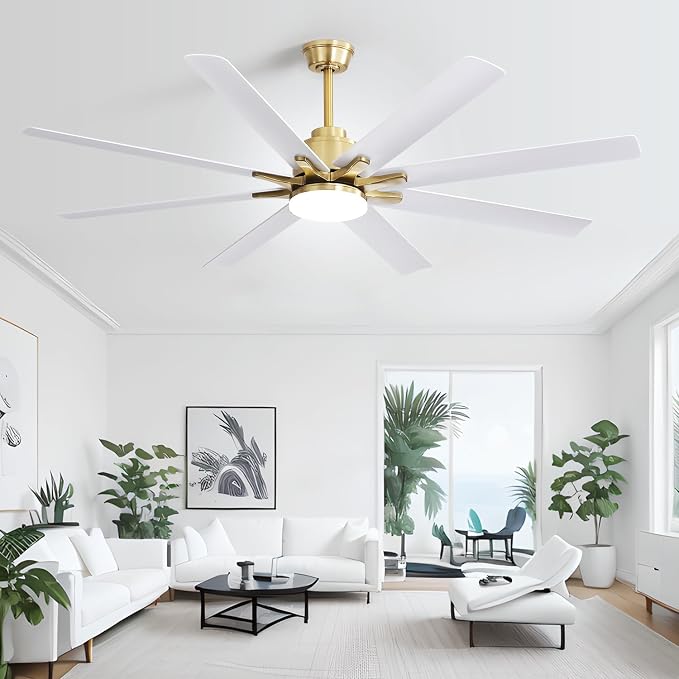 66 Inch Smart Ceiling Fans with Lights, Indoor/Outdoor Ceiling Fan with Light and Remote, Work with Alexa/Google, Reversible