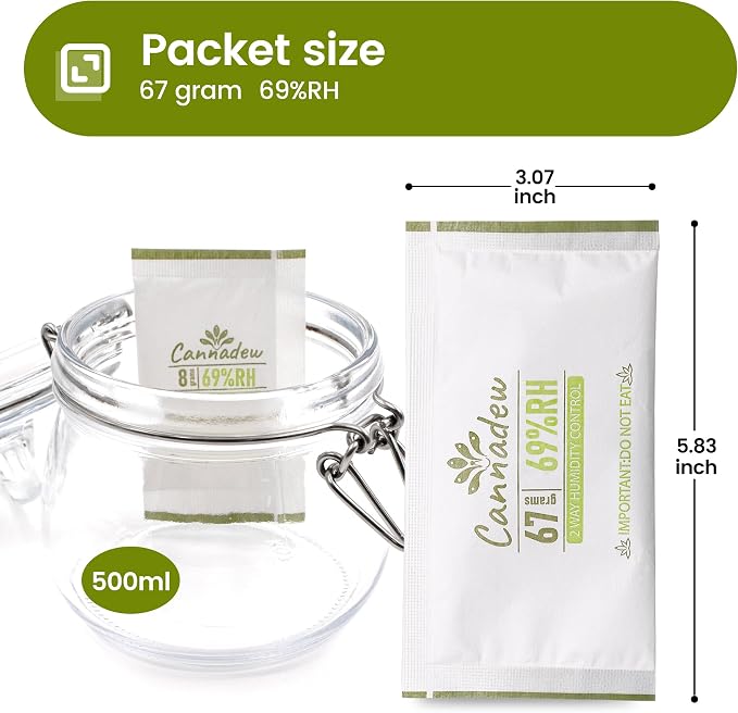 69% RH, 67g (5 Pack) Two-Way Humidity Control Pack – Moisture Absorbers & Hydration Packets for Storage, alternate product