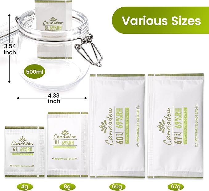 69% RH, 67g (5 Pack) Two-Way Humidity Control Pack – Moisture Absorbers & Hydration Packets for Storage, alternate product