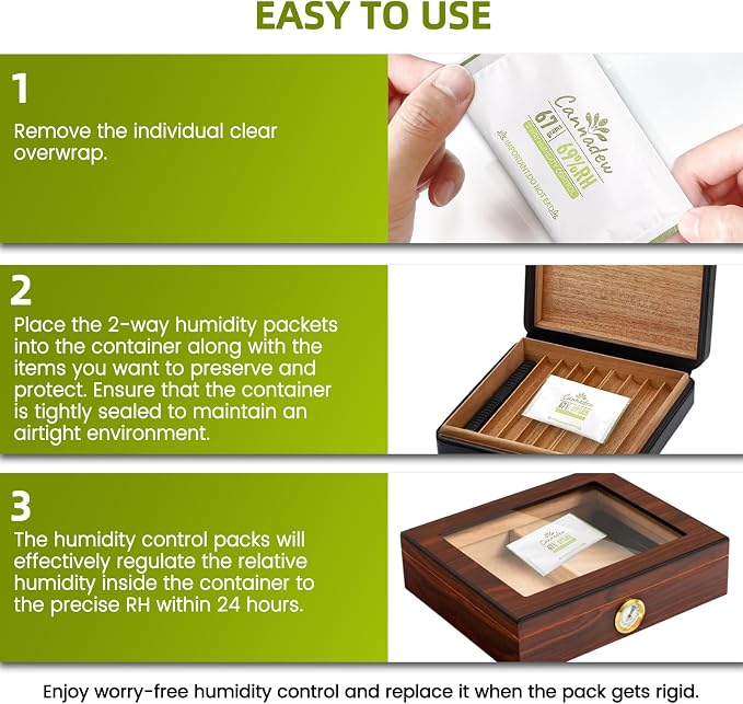 69% RH, 67g (5 Pack) Two-Way Humidity Control Pack – Moisture Absorbers & Hydration Packets for Storage, alternate product