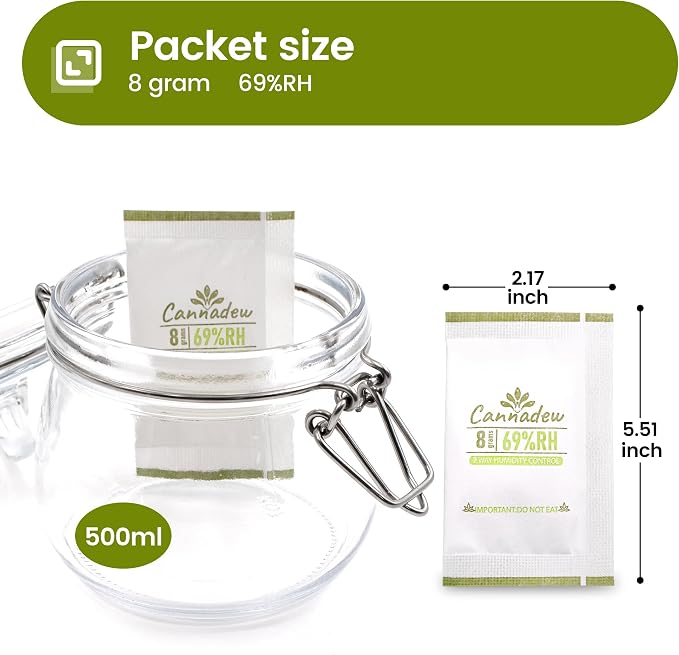 69% RH, 8g (30 Pack) Humidity Packs Two-Way Humidity Control Pack – Moisture Absorbers & Hydration Packets for Curing and