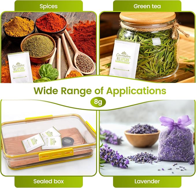 69% RH, 8g (30 Pack) Humidity Packs Two-Way Humidity Control Pack – Moisture Absorbers & Hydration Packets for Curing and