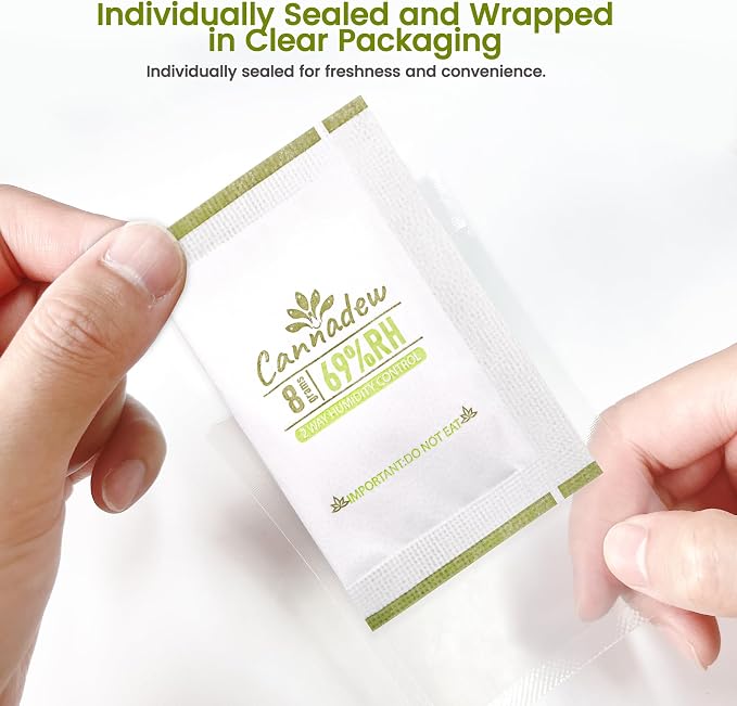 69% RH, 8g (30 Pack) Humidity Packs Two-Way Humidity Control Pack – Moisture Absorbers & Hydration Packets for Curing and