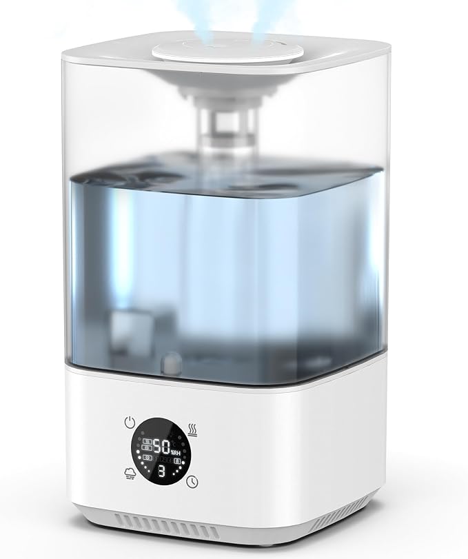 6L Humidifier for Bedroom Large Room Home, 800ft2 Wide Coverage, 26dB Quiet,Easy Top Fill, Quickly & Evenly Humidify