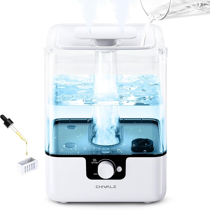6L Humidifiers for Bedroom Large Room Home, Cool Mist Top Fill Humidifiers for Baby Nursery and Plants, 26dB Quiet
