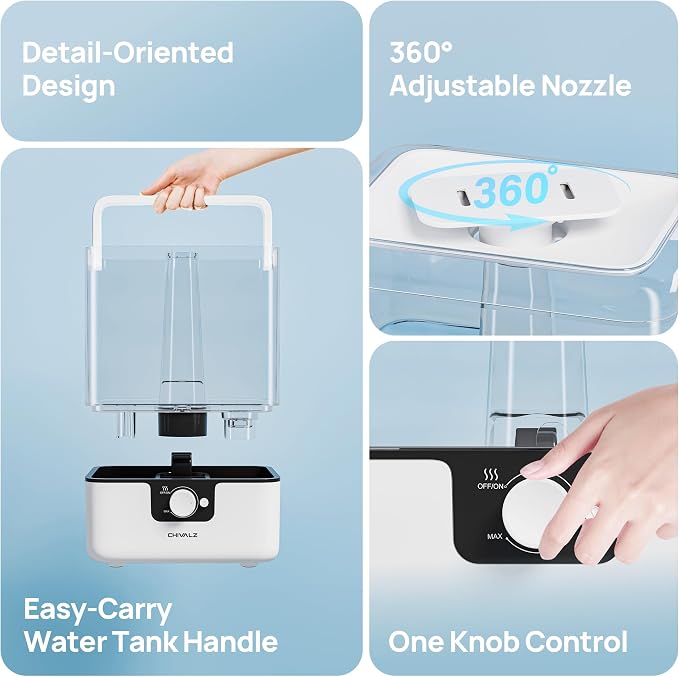 6L Humidifiers for Bedroom Large Room Home, Cool Mist Top Fill Humidifiers for Baby Nursery and Plants, 26dB Quiet