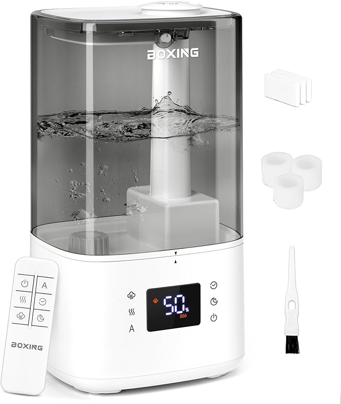 6L Warm & Cool Mist Humidifiers for Bedroom, Air Humidfier for Large Room with Remote Control, product image