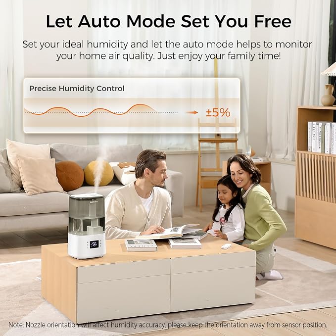 6L Warm & Cool Mist Humidifiers for Bedroom, Air Humidfier for Large Room with Remote Control, alternate product view 3