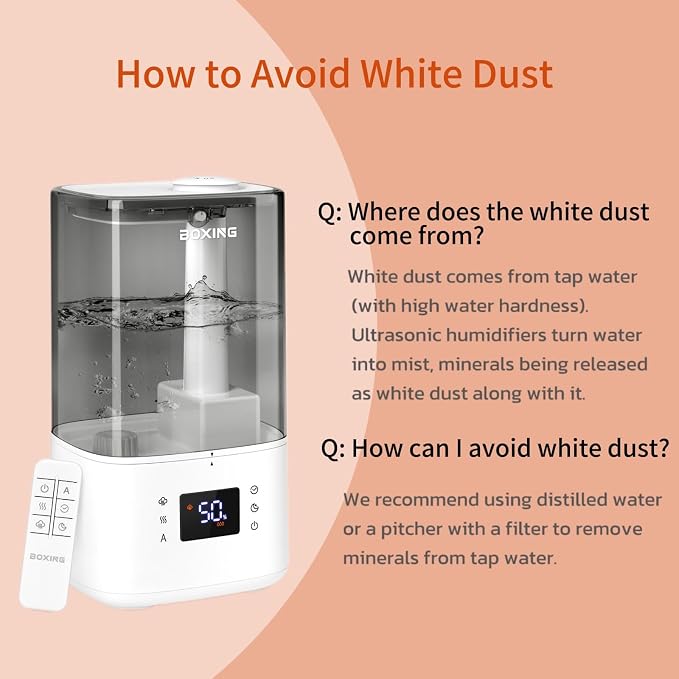 6L Warm & Cool Mist Humidifiers for Bedroom, Air Humidfier for Large Room with Remote Control, alternate product view 7