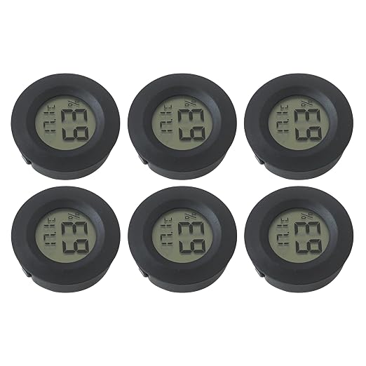 6Pcs Mini Hygrometer Digital Thermometer Humidity Meter, Hygrometer Thermometers Indoor/Outdoor Humidity Monitor Reptile