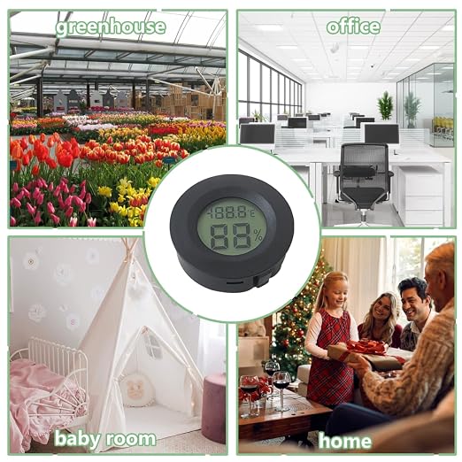 6Pcs Mini Hygrometer Digital Thermometer Humidity Meter, Hygrometer Thermometers Indoor/Outdoor Humidity Monitor Reptile