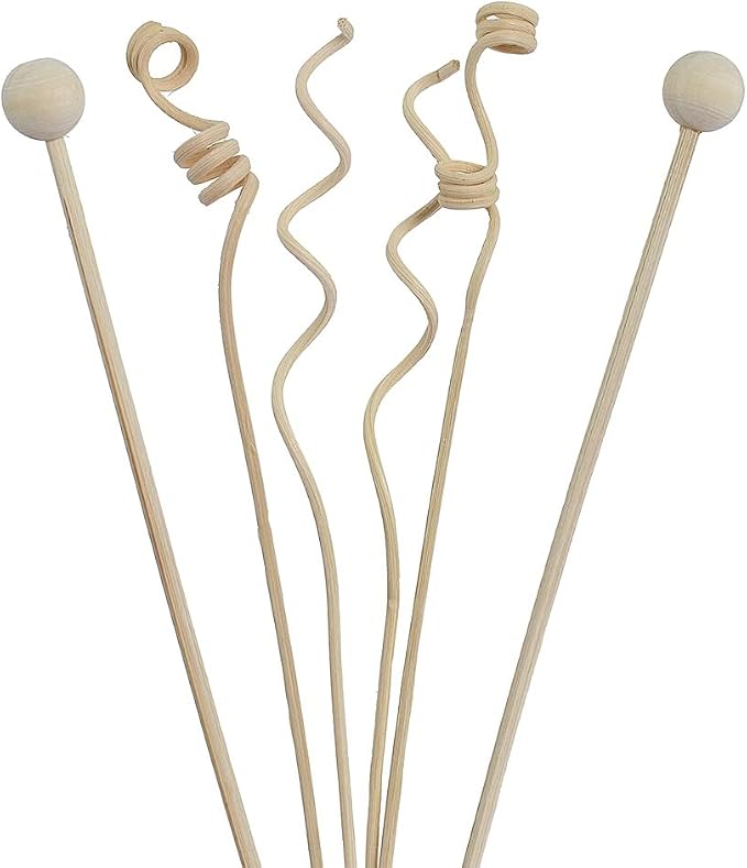 6Pcs Reed Diffuser Sticks, Natural Rattan Wood Sticks Essential Oil Aroma Diffuser Sticks Refill Replacement for Aroma