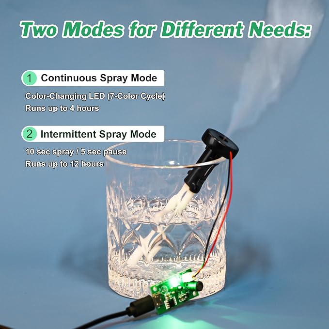6Pcs USB Humidifier Module 5V Humidifieration Atomizer Spray Circuit Ultrasonic Humidifier Board Atomization Plate Disc Drive