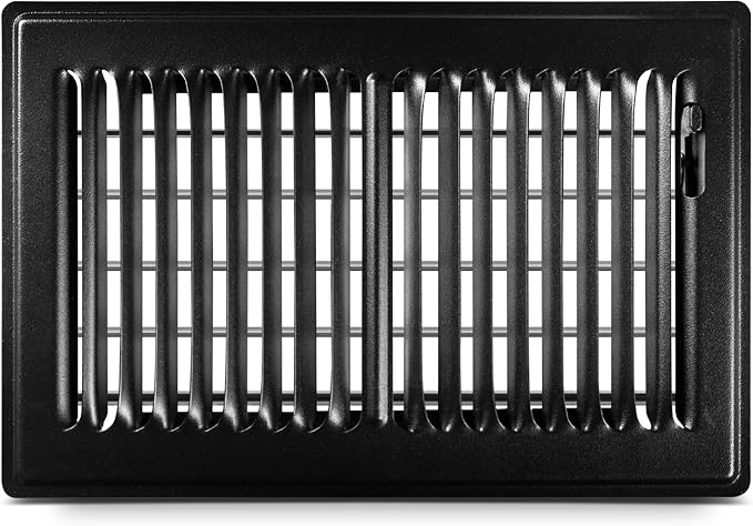 6x10 Floor Register – Black Heavy Duty Metal Floor Vent Cover for Home Floors - Premium Forced Air Vent Covers, product image