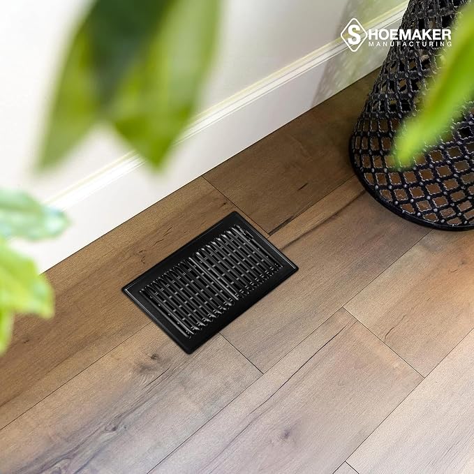 6x10 Floor Register – Black Heavy Duty Metal Floor Vent Cover for Home Floors - Premium Forced Air Vent Covers, alternate
