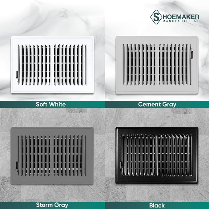 6x10 Floor Register – Black Heavy Duty Metal Floor Vent Cover for Home Floors - Premium Forced Air Vent Covers, alternate