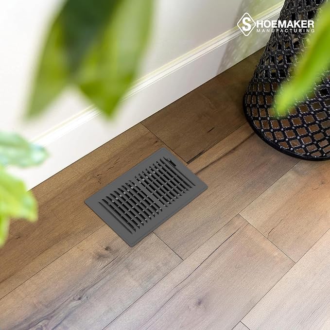 6x10 Floor Register – Storm Gray Heavy Duty Metal Floor Vent Cover for Home Floors - Premium Forced Air Vent Covers