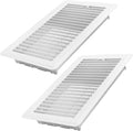 6x10 Inch Floor Register 2 Pack - Heavy Duty Steel Walkable Floor Vents, Easy Adjust Air Supply Lever - Vent Covers for Home