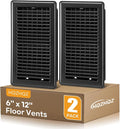 6x12 Floor Register, 2 Pack Heavy Duty Steel Walkable Floor Vent Covers, Easy Adjust Air Supply Lever, Vent Covers for Home