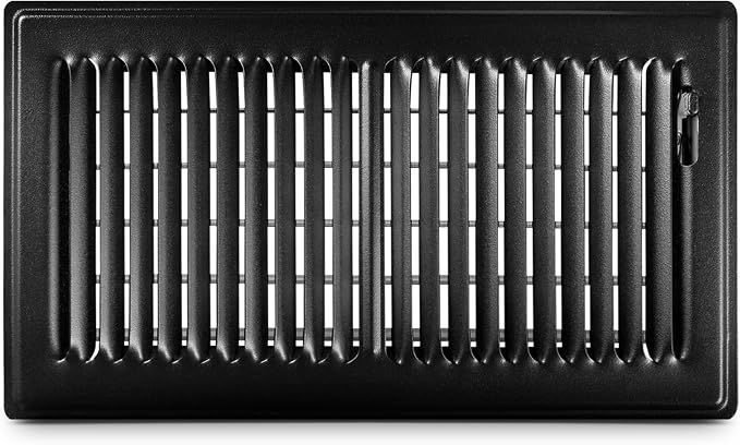 6x12 Floor Register – Black Heavy Duty Metal Floor Vent Cover for Home Floors - Premium Forced Air Vent Covers, product image