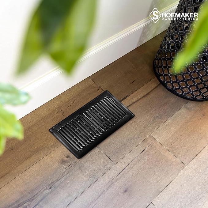 6x12 Floor Register – Black Heavy Duty Metal Floor Vent Cover for Home Floors - Premium Forced Air Vent Covers, alternate