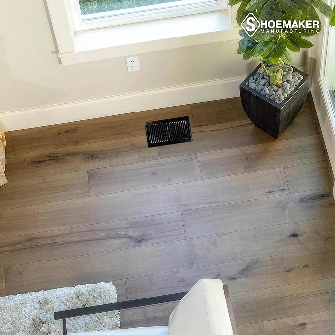 6x12 Floor Register – Black Heavy Duty Metal Floor Vent Cover for Home Floors - Premium Forced Air Vent Covers, alternate