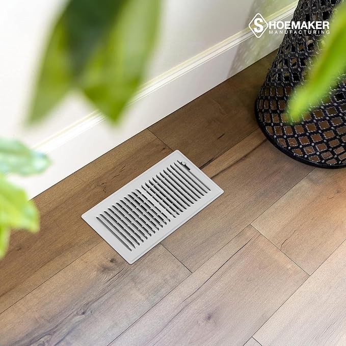 6x12 Floor Register – Cement Gray Heavy Duty Metal Floor Vent Cover for Home Floors - Premium Forced Air Vent Covers