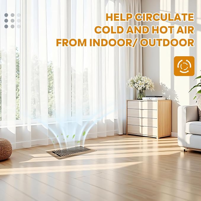 6x12 Floor Register, Floor Vent Covers for Home Floor Heavy Duty Steel Walkable Floor Vents Air Vent Covers for Sidewall and