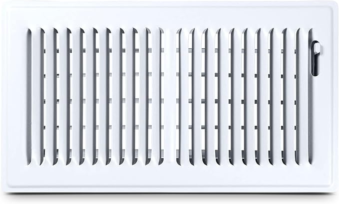 6x12 Floor Register – Glossy White Heavy Duty Metal Floor Vent Cover for Home Floors - Premium Forced Air Vent Covers