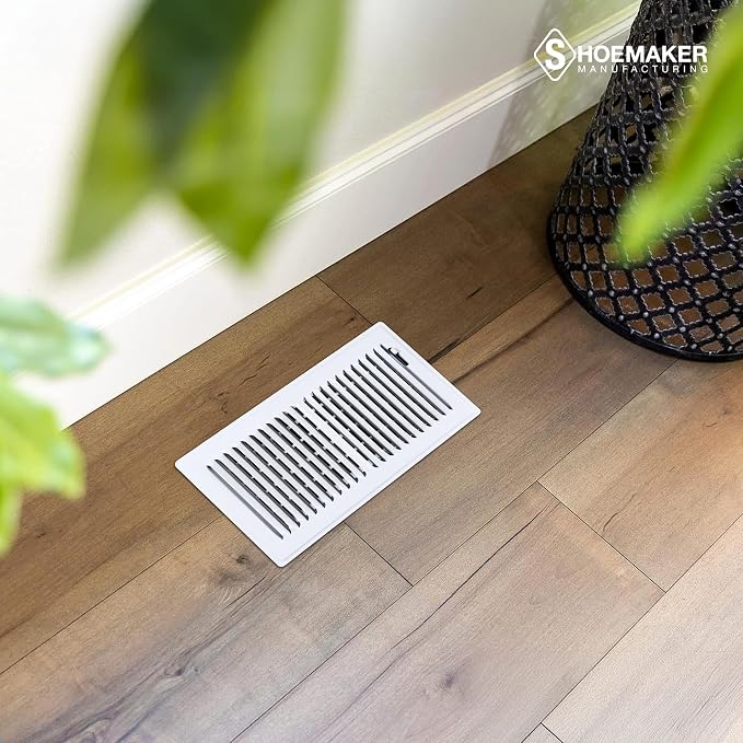 6x12 Floor Register – Glossy White Heavy Duty Metal Floor Vent Cover for Home Floors - Premium Forced Air Vent Covers