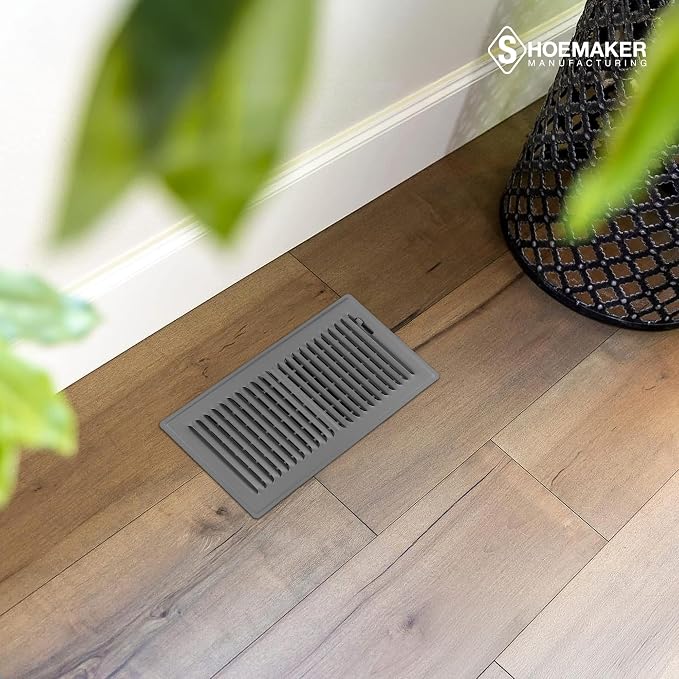 6x12 Floor Register – Storm Gray Heavy Duty Metal Floor Vent Cover for Home Floors - Premium Forced Air Vent Covers