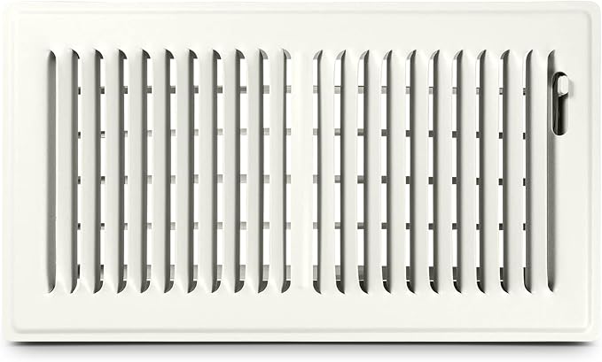 6x12 Floor Register – Warm White Heavy Duty Metal Floor Vent Cover for Home Floors - Premium Forced Air Vent Covers, product