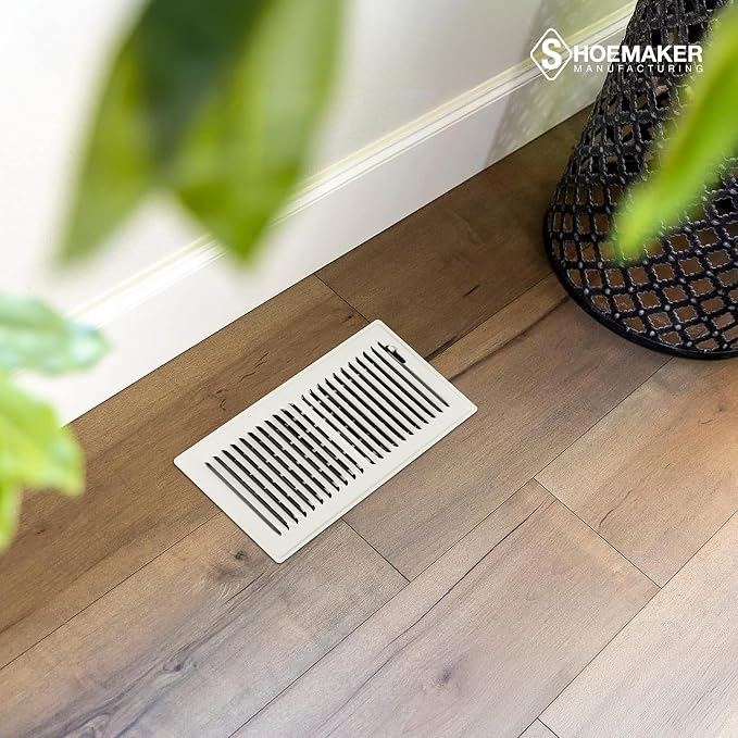6x12 Floor Register – Warm White Heavy Duty Metal Floor Vent Cover for Home Floors - Premium Forced Air Vent Covers