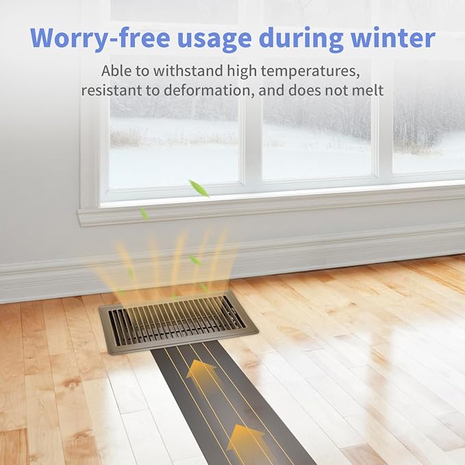 6x12 Inch Floor Register - Heavy Duty Steel Walkable Floor Vents - Easy Adjust Air Supply Lever - Vent Covers for Home