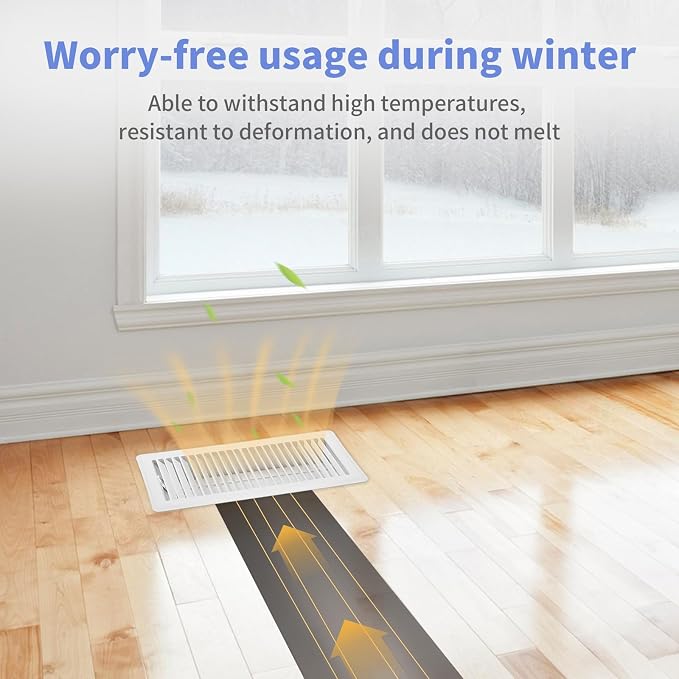 6x12 Inch Floor Register - Heavy Duty Steel Walkable Floor Vents - Easy Adjust Air Supply Lever - Vent Covers for Home