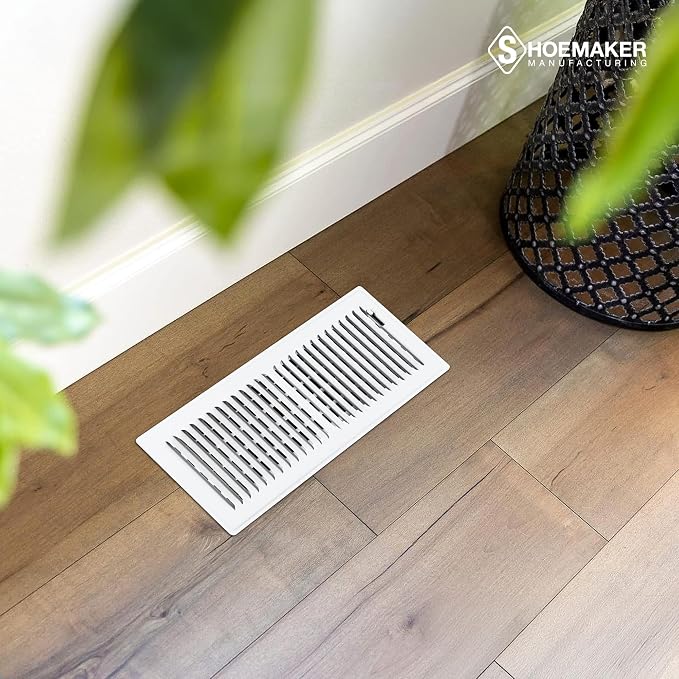 6x14 Floor Register – Soft White Heavy Duty Metal Floor Vent Cover for Home Floors - Premium Forced Air Vent, alternate view