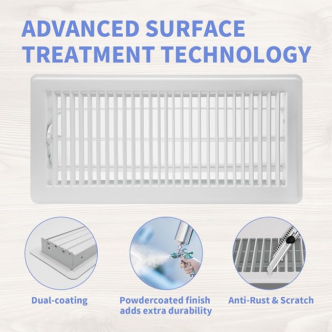 6x14 Inch Floor Vents Heavy Duty Floor Registers, Floor Air Vent Covers for Home Floor Wall Ceiling, Rust Proof Finish