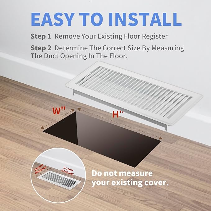 6x14 Inch Floor Vents Heavy Duty Floor Registers, Floor Air Vent Covers for Home Floor Wall Ceiling, Rust Proof Finish