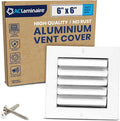 6x6 Inch (Duct Opening) Aluminum 1-Way Air Flow Vent – HVAC Vent Cover for Wall or Ceiling – Quiet HVAC Wall Register