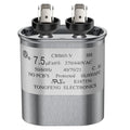 7.5 MFD uF 370/440 VAC CBB65B Dual Run Round Capacitor, UL Listed Motor Run Capacitor for Condenser Straight Cool or Heat