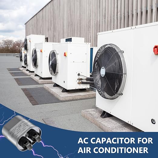 7.5 MFD uF 370/440 VAC CBB65B Dual Run Round Capacitor, UL Listed Motor Run Capacitor for Condenser Straight Cool or Heat