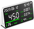 7-in-1 Air Quality Monitor, Indoor Humidity Monitor, Temperature, CO2, TVOC, HCHO, Time, product image