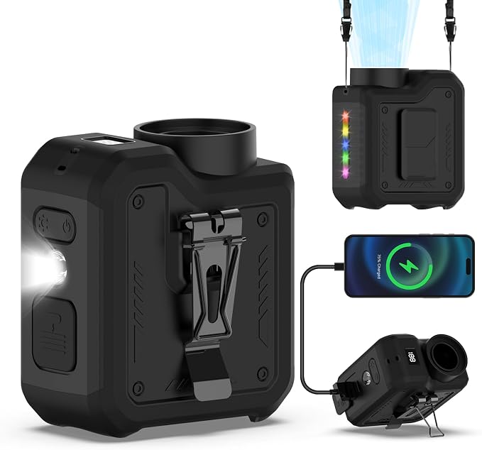 7-in-1 Multi-Use Portable Fan Hands Free Flashlight Etc,Christmas Gifts for Men Women,Turbo Powerful Cooling Personal