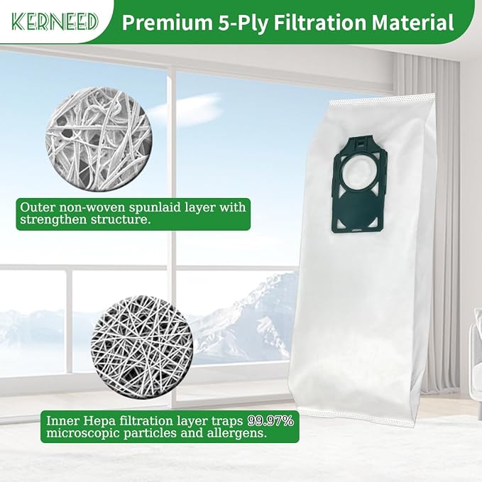 7 Pack Replacement HEPA RLH-6 Vacuum Bags for SupraLite R10S R10D R10O R10SAND Simplicity Freedom R10S R10D S10P