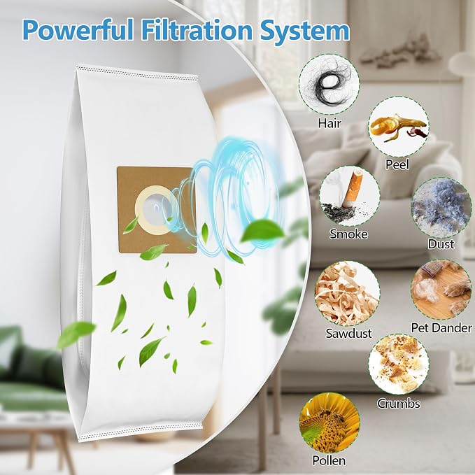 7 Pack Type Y HEPA Vacuum Bags Compatible with Style Y, Z, YZ Upright Vacuums, WindTunnel Uprights, Replace Part