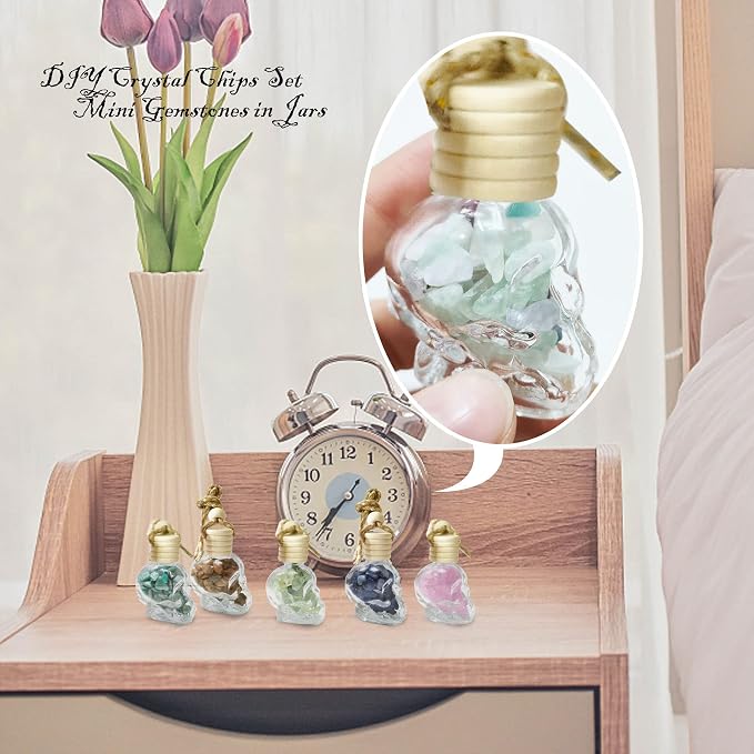 7 PCS MINI 10ml Skull Perfume Bottle for Car Air Freshener Pendant Essential Diffuser Oil Fragrance Aromatherapy Empty Bottle