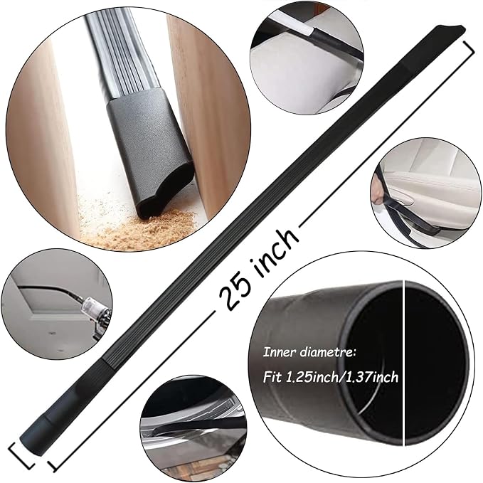 7 Pcs Universal Vacuum Cleaners Accessories 1 1/4 inch & 1 3/8 inch Vacuum Attachments Kit with Wet Dry Plastic Vacuum Hose