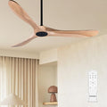 70" Farmhouse Ceiling Fan No Light, Wooden Ceiling Fan, Quiet DC Motor, 6-Speed Reversible Ceiling Fan for Living Room, Great