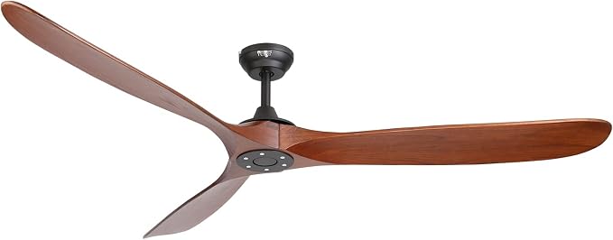 70 Inch Large Wood Ceiling Fan without Light, 3 Blade Indoor Outdoor High Airflow Silent Smart Ceiling Fans with Remote