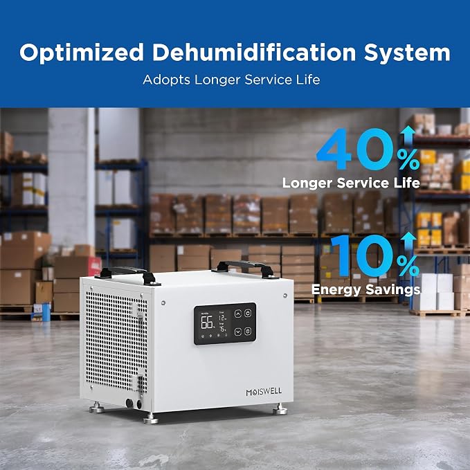 70 Pints Commercial Dehumidifier, Portable Crawl Space Dehumidifier for Basement Energy Star Certified Compact Dehumidifiers